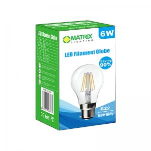 MATRIX LED Filament Globe 6W B22 Warm White MATRIX LED Filament Globe 6W B22 Warm White